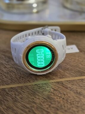Ativa White Digital Sports Watch with Gold Accent
